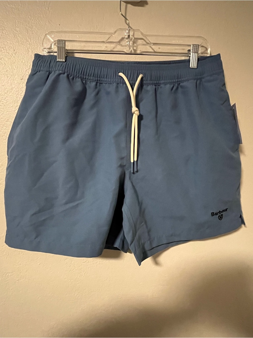 NWT Barbour Blue Drawstring Swim Shorts-5”